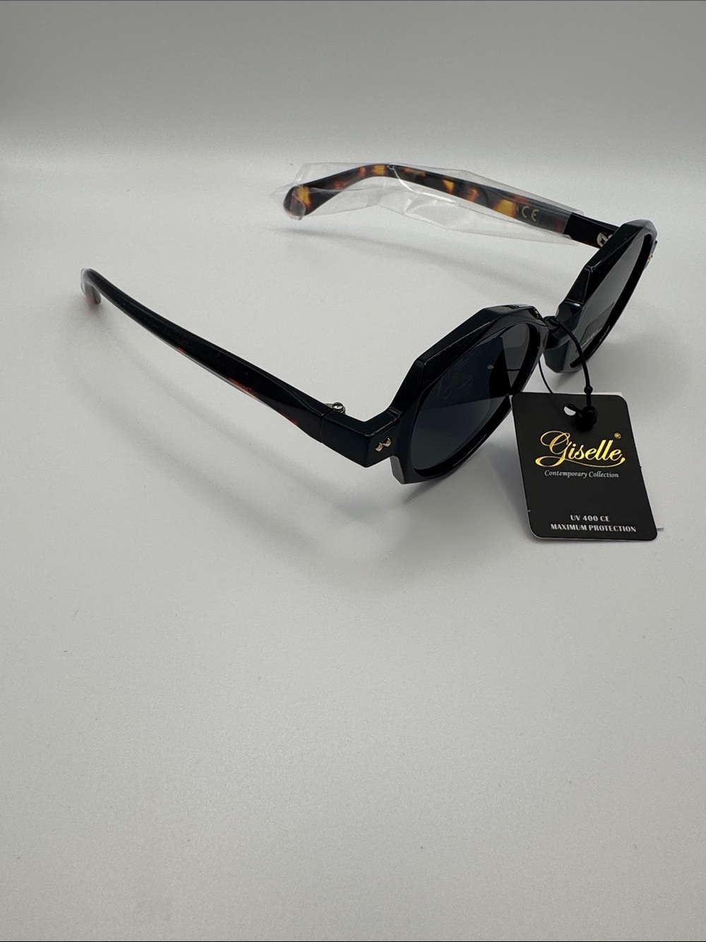 Giselle Black Geometric Sunglasses - Picture 3 of 6